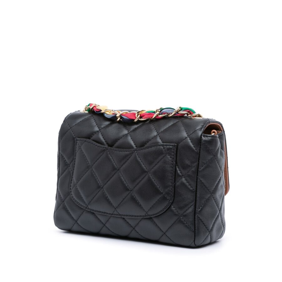 Black Chanel Small Quilted Lambskin Ribbon Flap Crossbody Bag | Studio Nafay