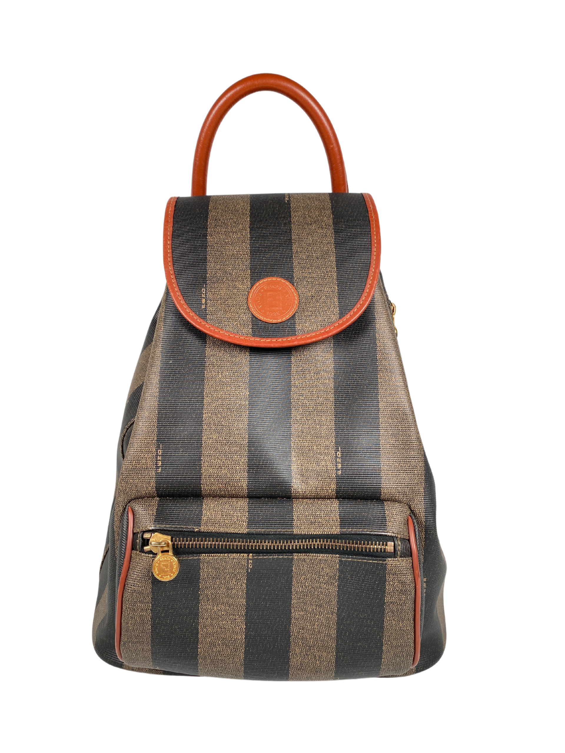 FENDI – PEQUIN CANVAS & LEATHER BACKPACK