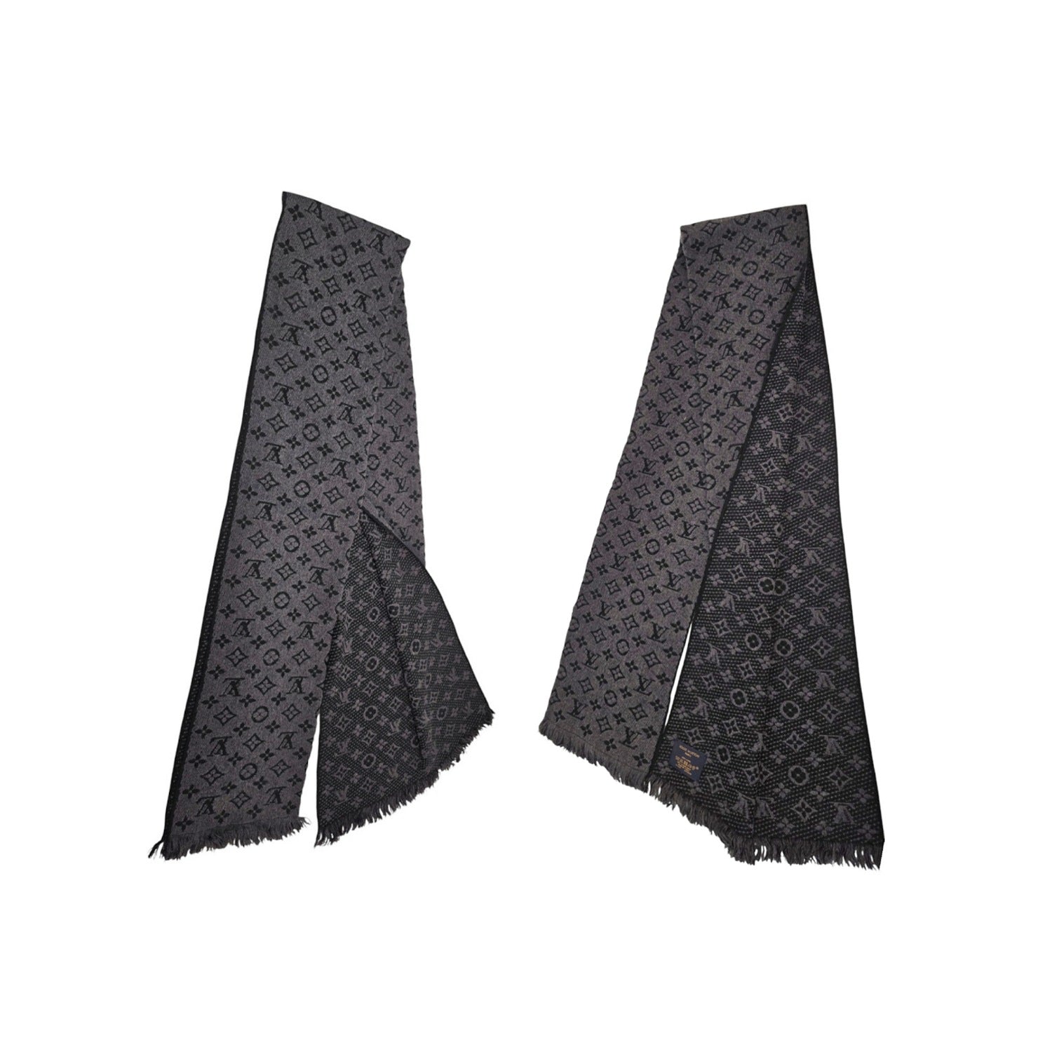 LV Monogram Classic Scarf Charcoal Gray