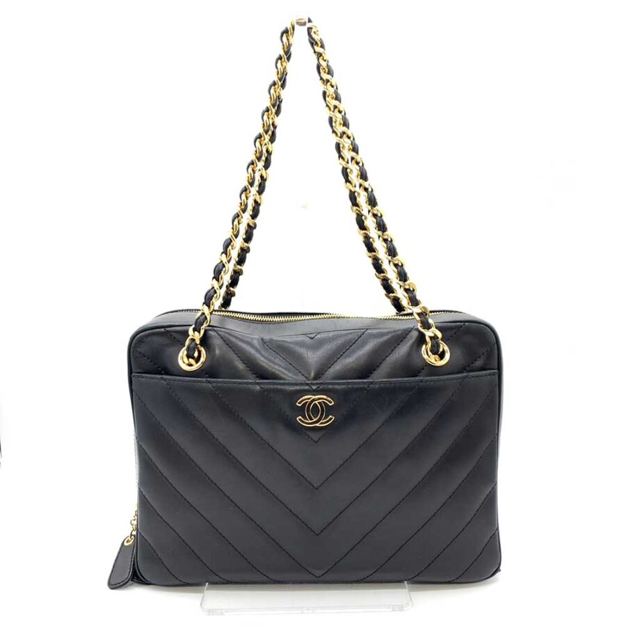 Chanel Lambskin V-Stitch Chain Shoulder Bag Classic Flap | Studio Nafay