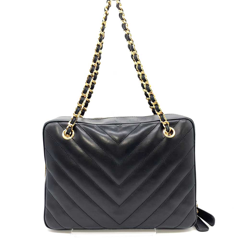 Chanel Lambskin V-Stitch Chain Shoulder Bag Classic Flap