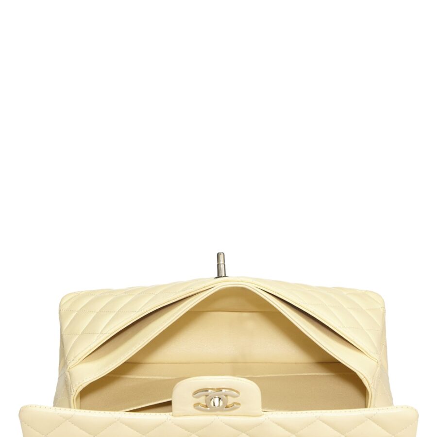 Chl, Yellow Calfskin Classic Double Flap Medium, Yellow | Studio Nafay