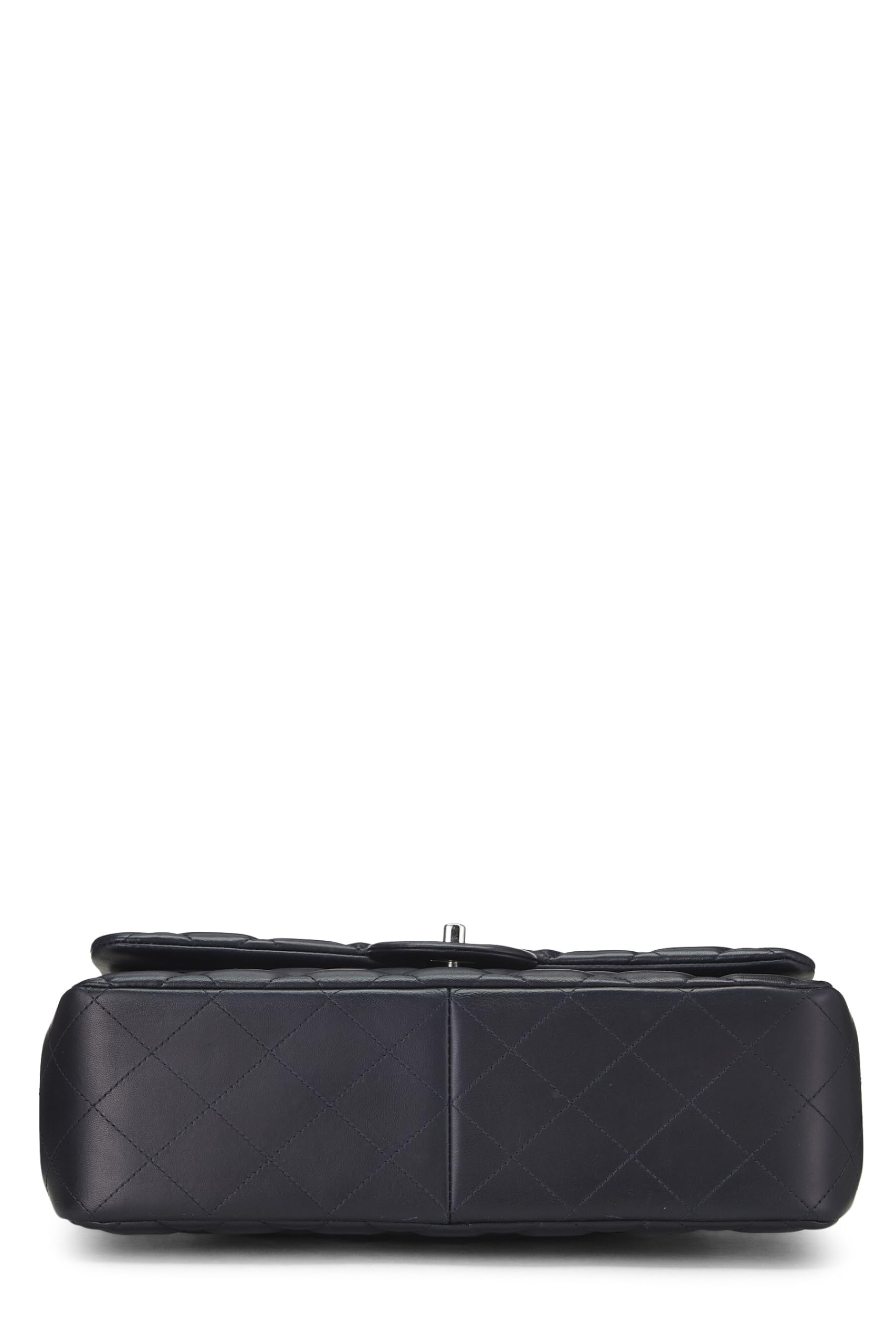Chl, Blue Quilted Lambskin New Classic Double Flap Jumbo, Blue