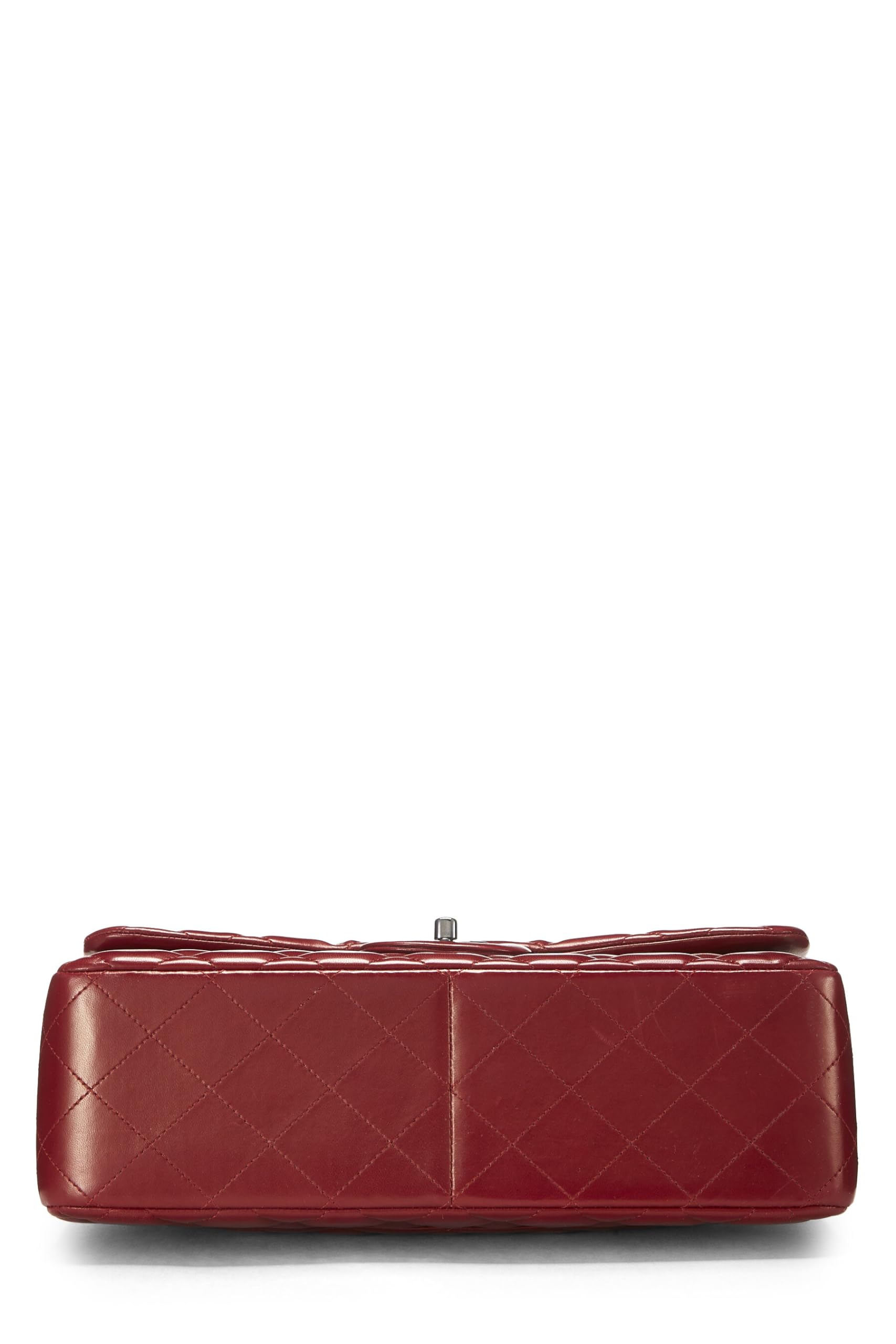 Chl, Red Quilted Lambskin New Classic Double Flap Jumbo, Red