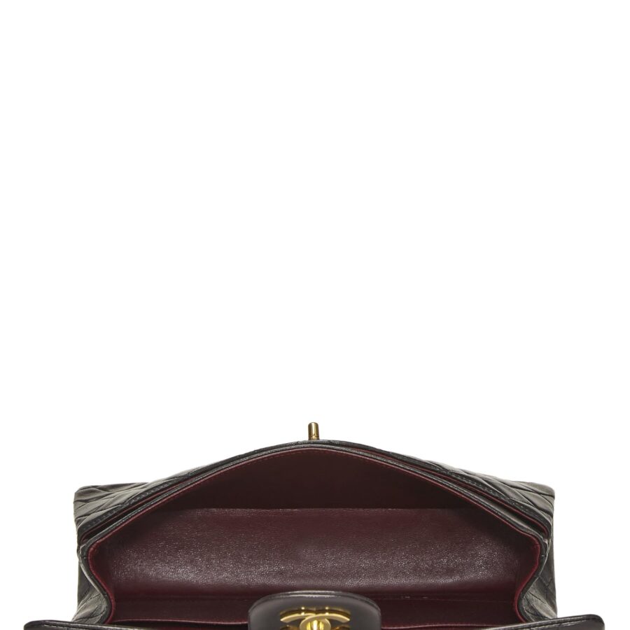 Chl, Black Quilted Lambskin Classic Double Flap Medium, Black | Studio Nafay