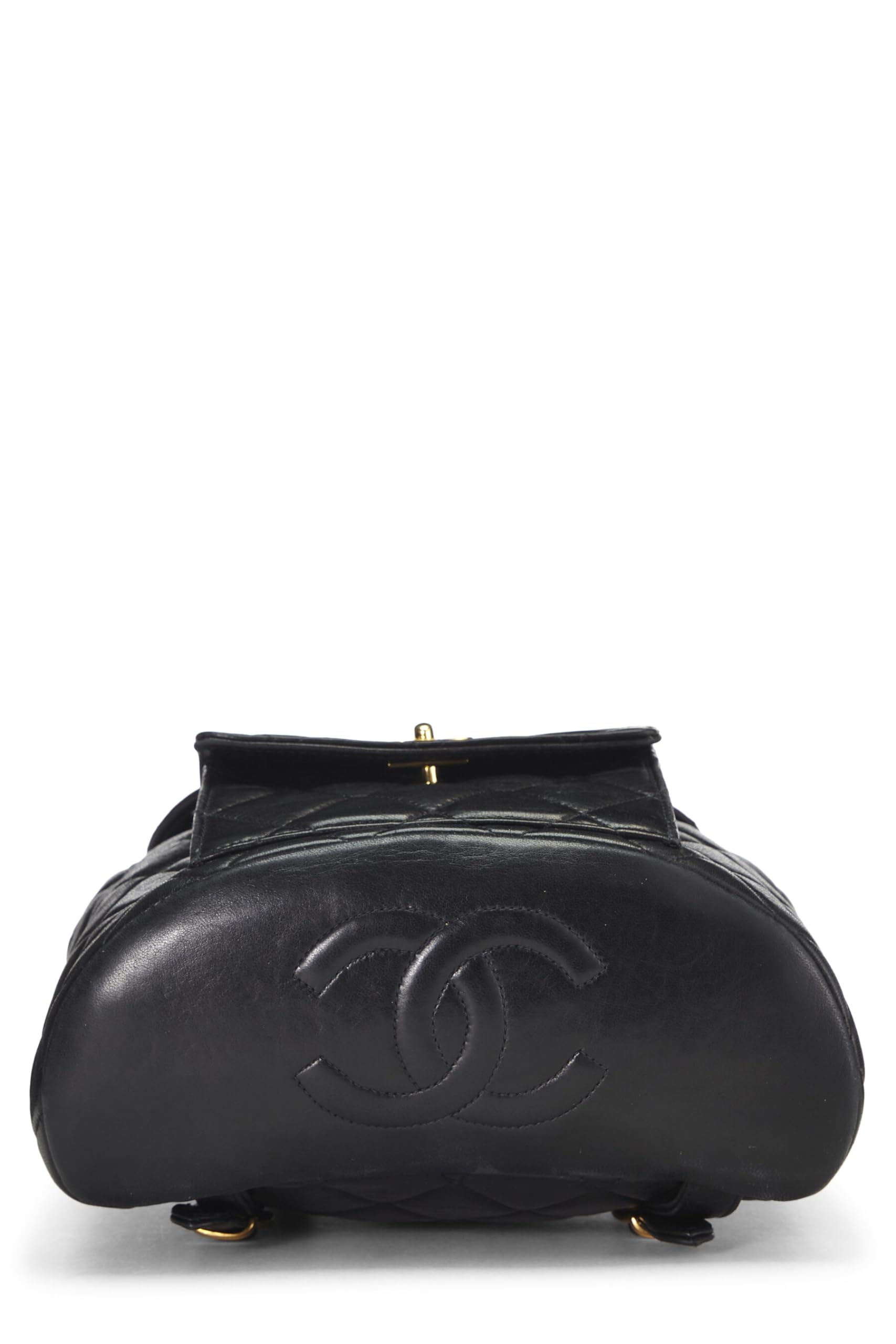Chl, Black Quilted Lambskin Classic Backpack, Black