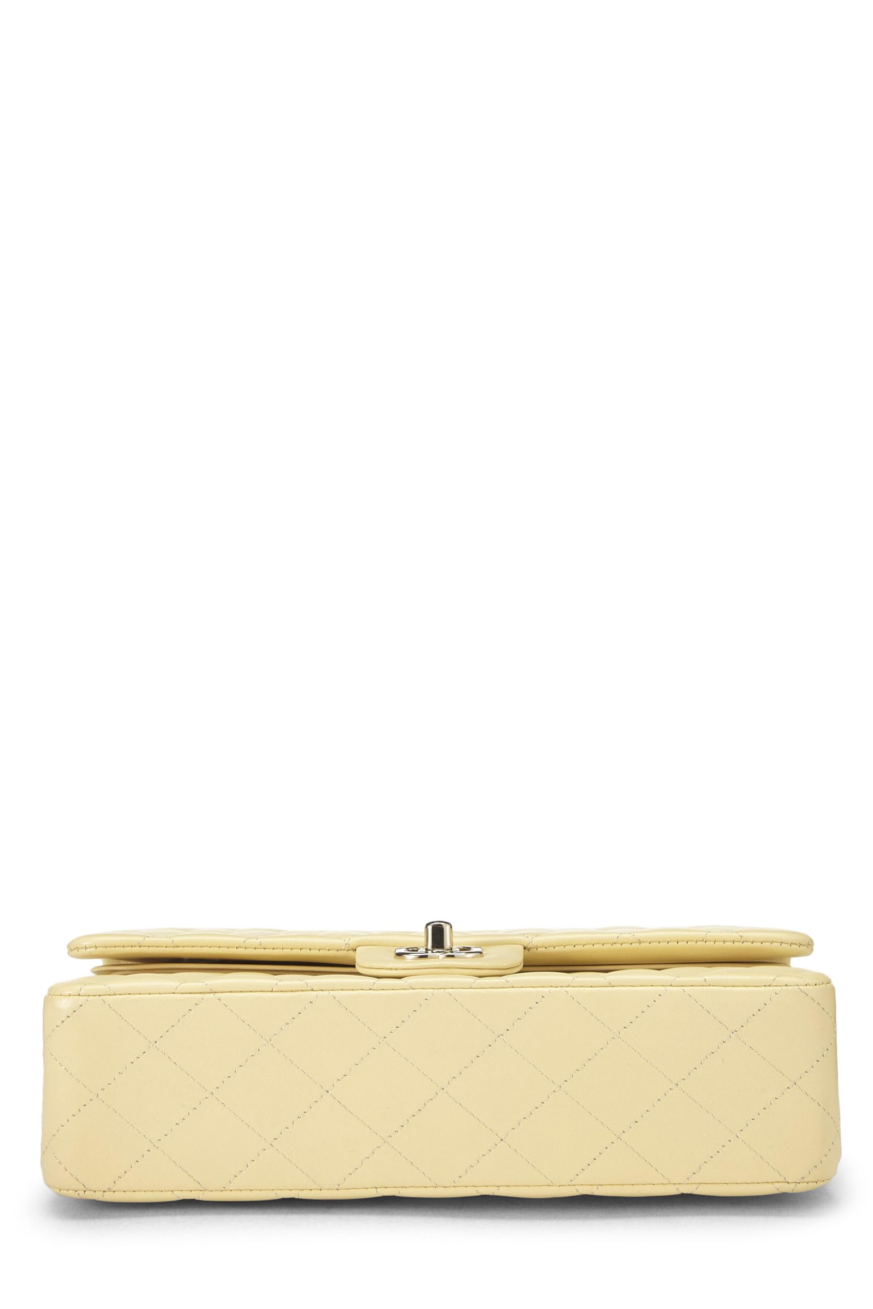 Chl, Yellow Calfskin Classic Double Flap Medium, Yellow