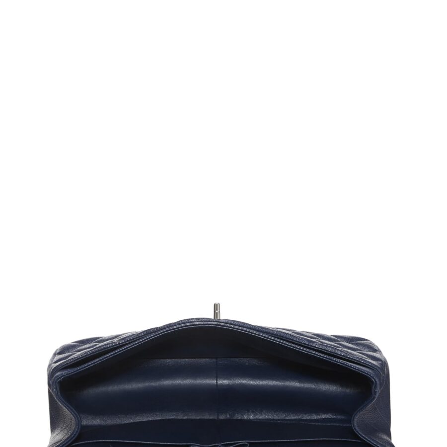 Chl, Navy Quilted Caviar New Classic Double Flap Jumbo, Navy | Studio Nafay