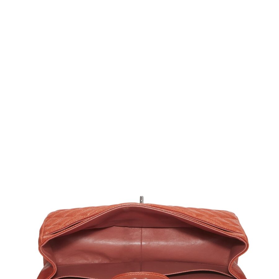 Chl, Orange Quilted Caviar New Classic Double Flap Jumbo, Orange | Studio Nafay