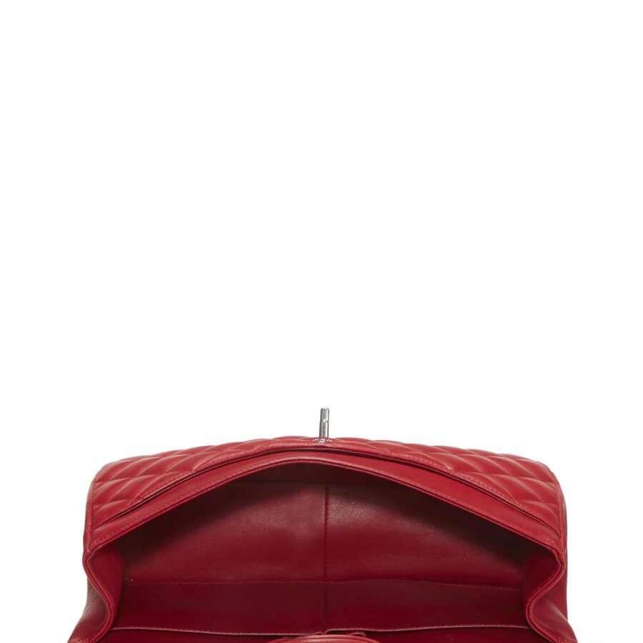 Chl, Red Quilted Lambskin New Classic Double Flap Jumbo, Red | Studio Nafay