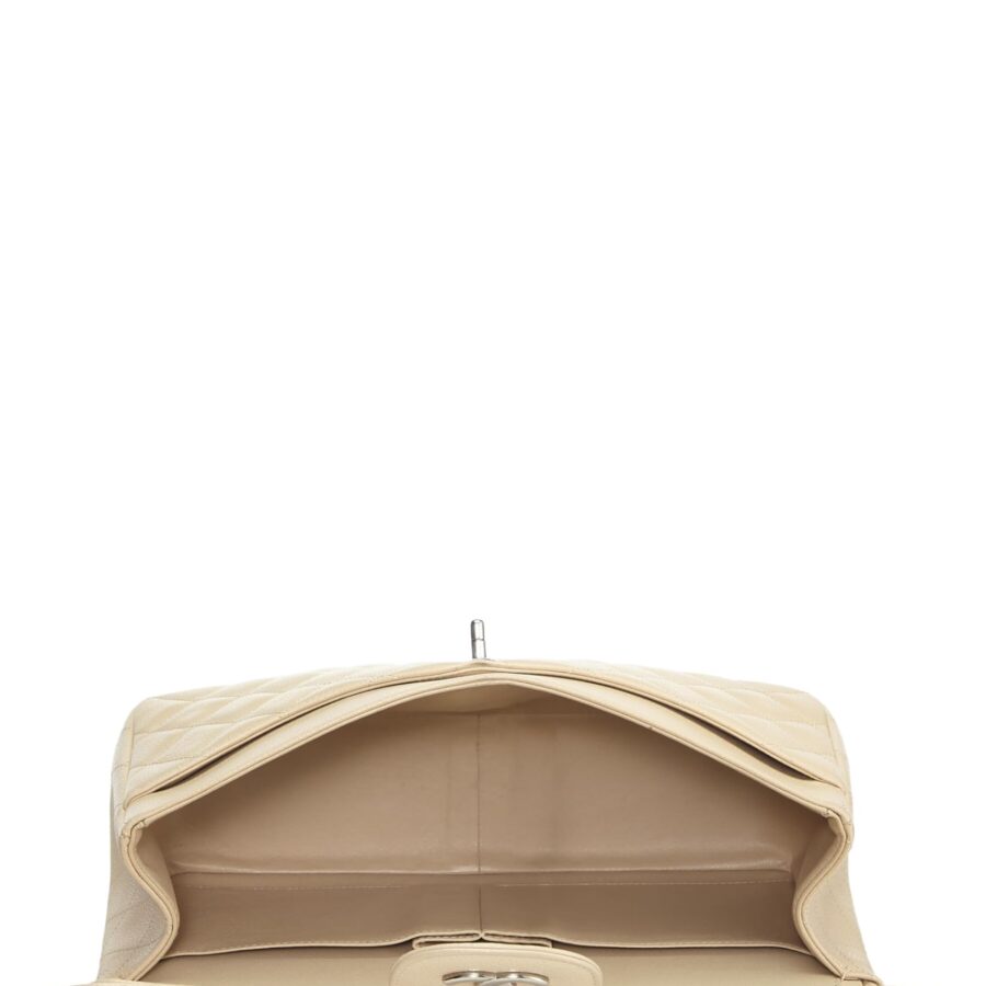Chl, Beige Quilted Caviar New Classic Flap Jumbo, Beige | Studio Nafay