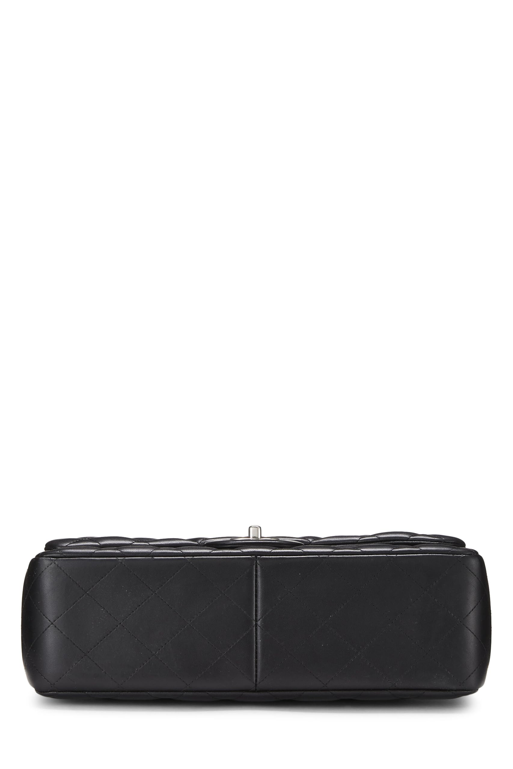 Chl, Black Quilted Lambskin New Classic Double Flap Jumbo, Black