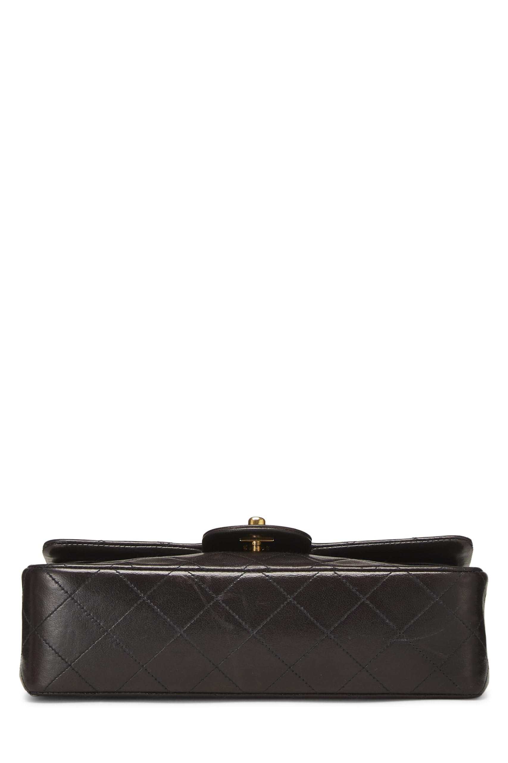 Chl, Black Quilted Lambskin Classic Double Flap Small, Black