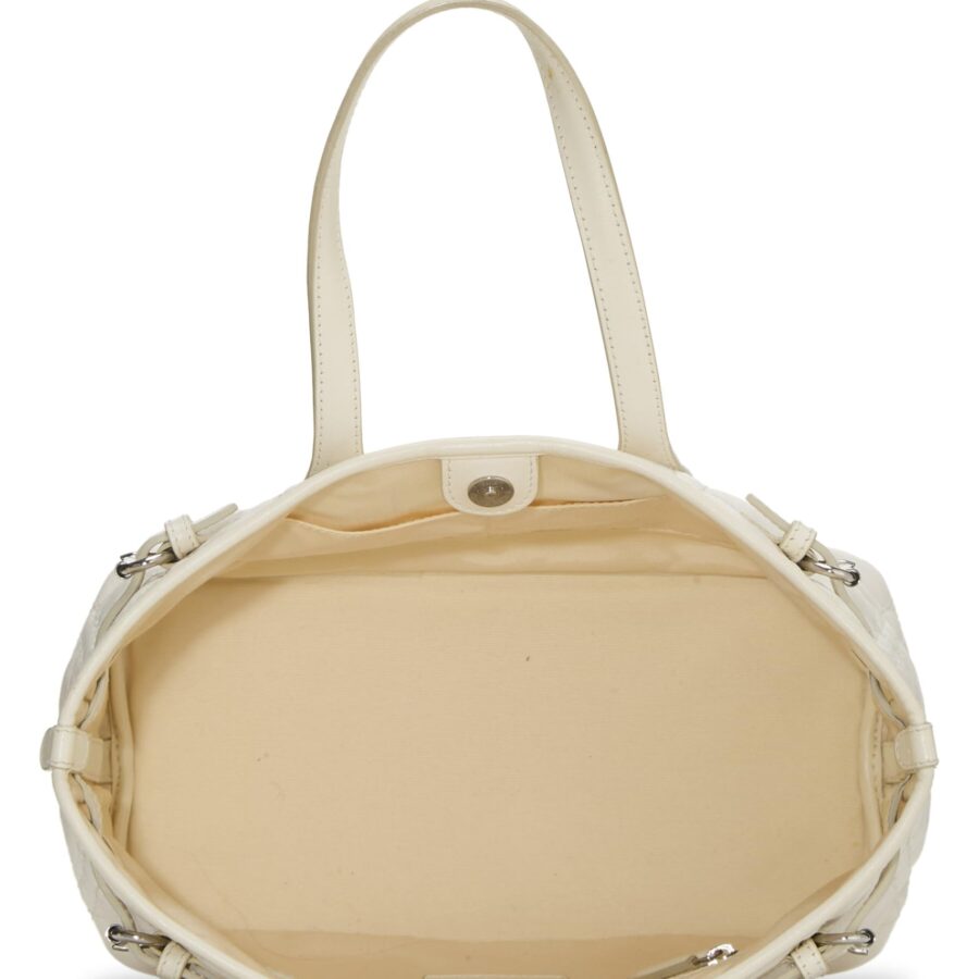 Dior, White Cannage Coated Canvas Panarea Tote Small, White | Studio Nafay