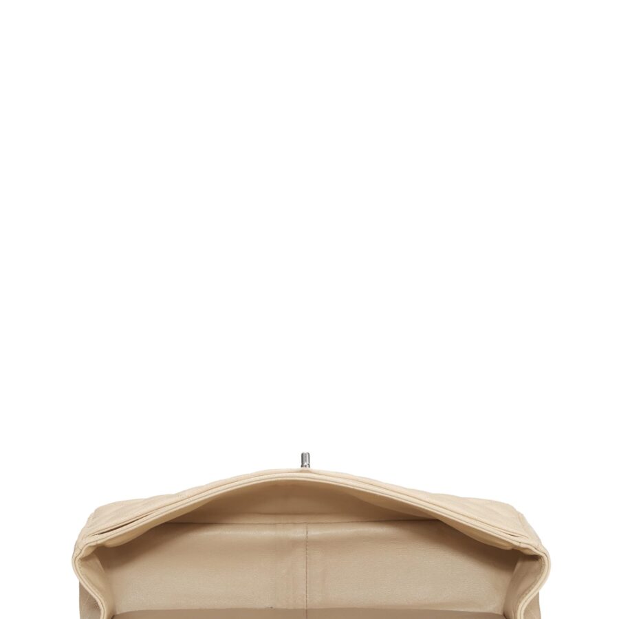 Chl, Beige Quilted Caviar New Classic Double Flap Jumbo, Beige | Studio Nafay
