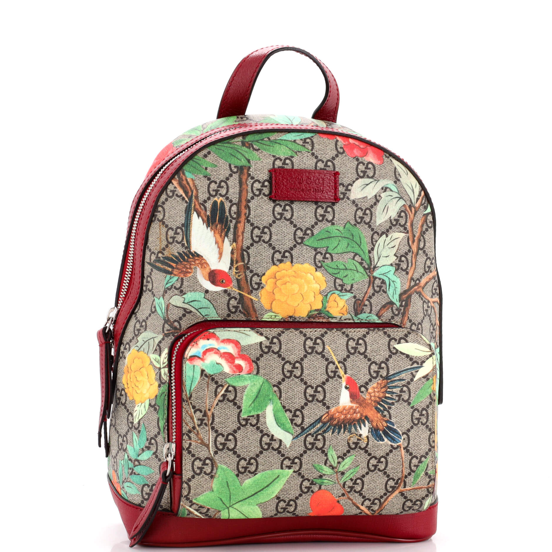 Zip Pocket Backpack Tian Print GG Coated Canvas Small