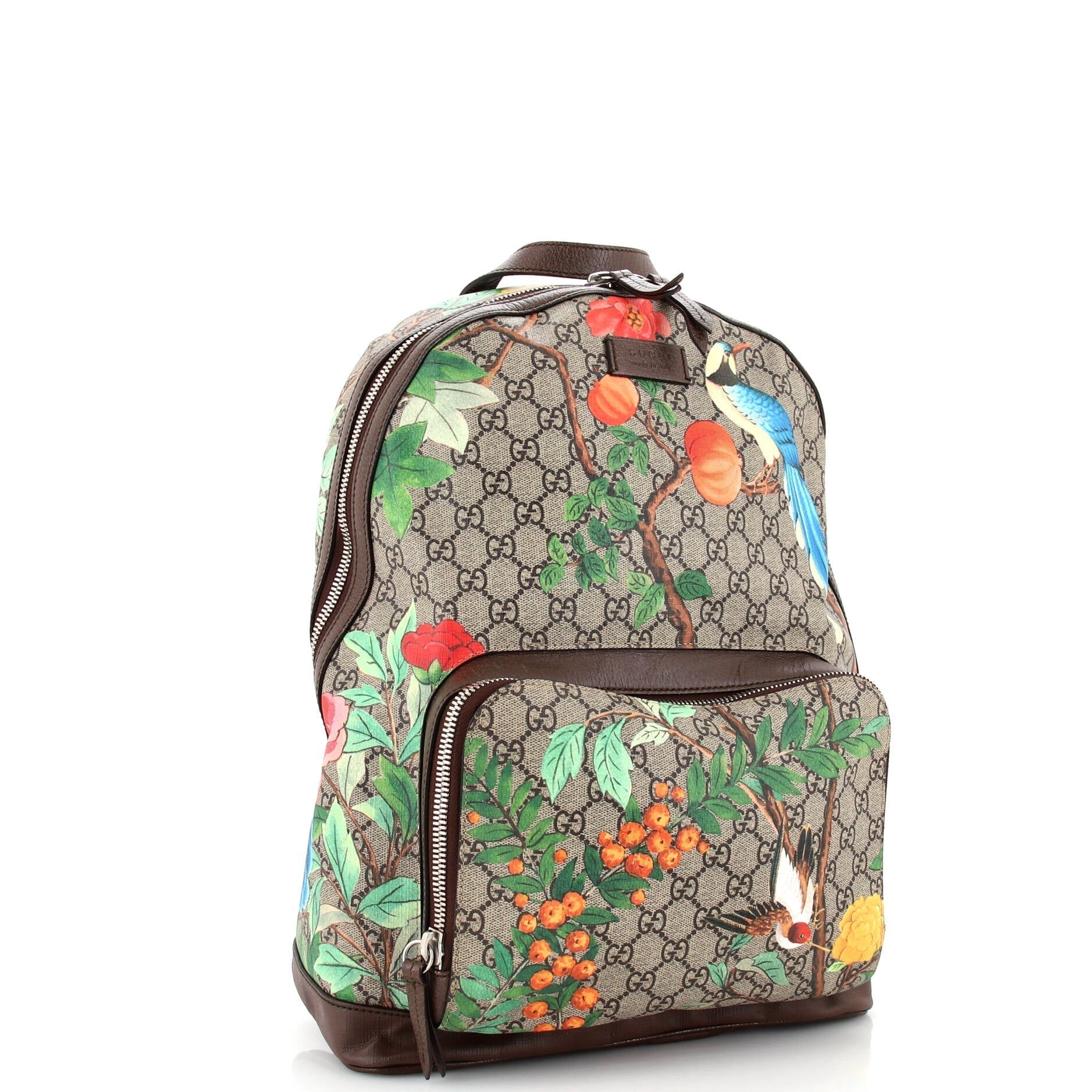 Zip Pocket Backpack Tian Print GG Coated Canvas Medium