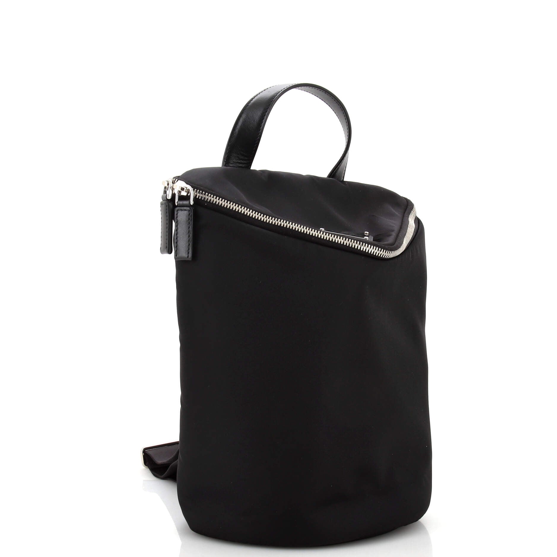 Triangle Zip Sling Backpack Re-Nylon with Leather