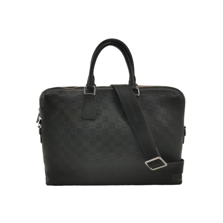 Louis Vuitton Porte-Documents Jour Leather Checkerboard Trim Briefcase Crossbody Shoulder Bag 24122778998260 | Studio Nafay
