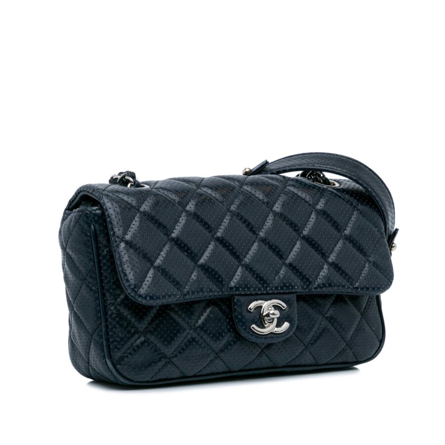 Blue Chanel Perforated Classic Mini Rectangular Flap Shoulder Bag | Studio Nafay