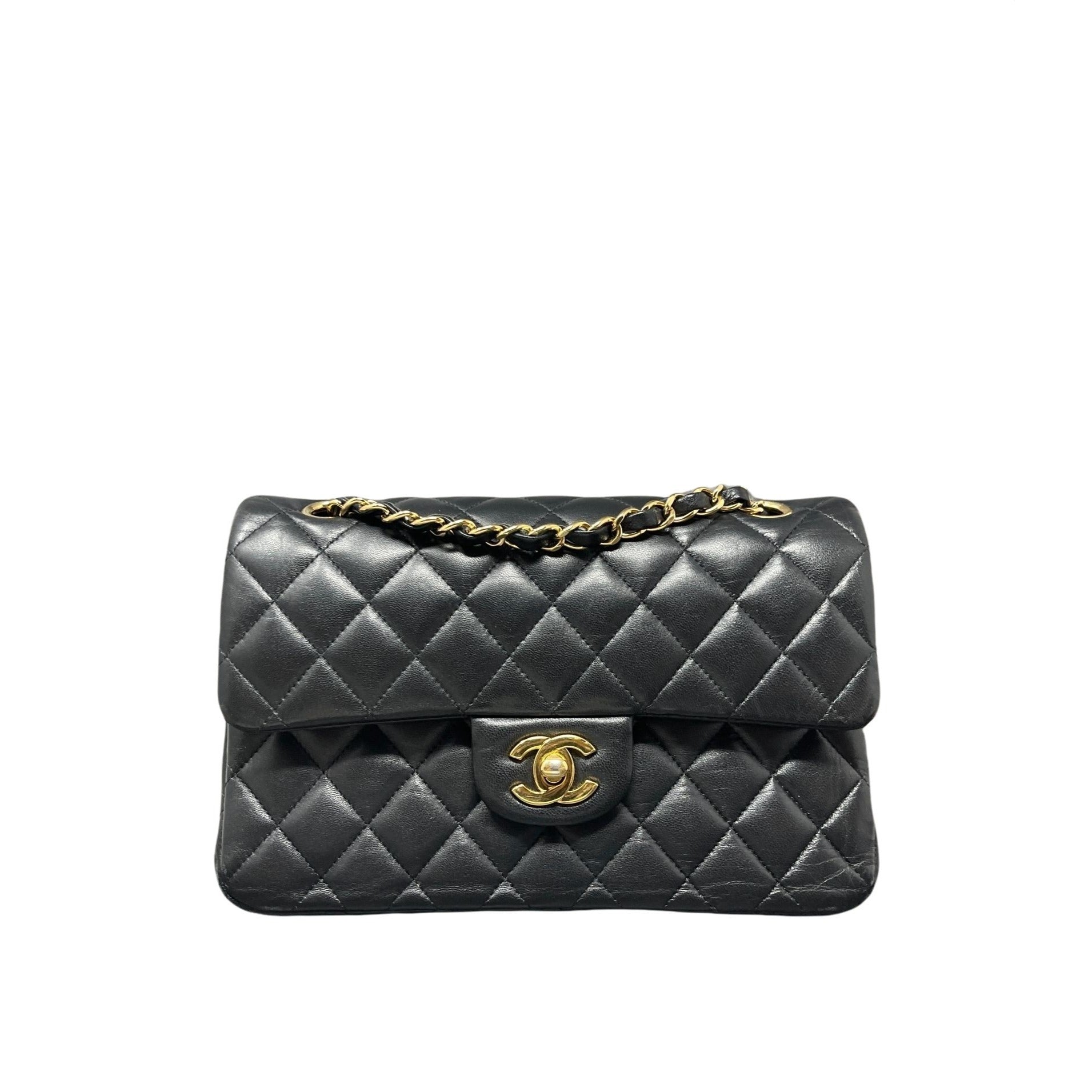 CHANEL Chanel Classic Double Flap Bag Quilted Lambskin Small – Black