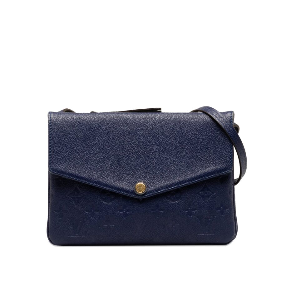Blue Louis Vuitton Monogram Empreinte Twice Crossbody Bag | Studio Nafay