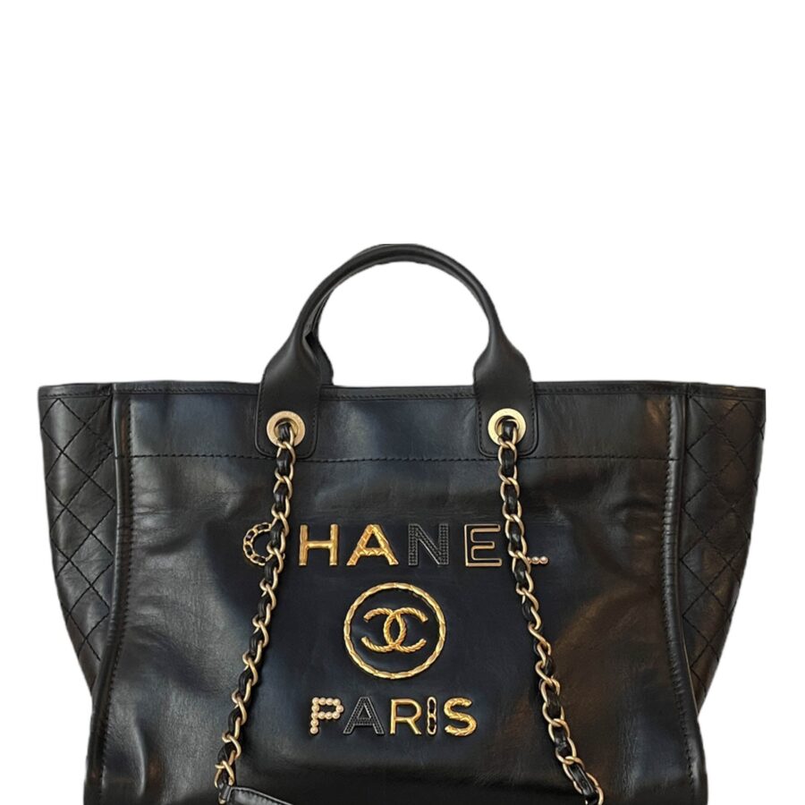 Chanel Deauville black bag – front view
