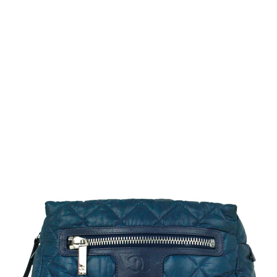 Chanel Blue Nylon Coco Cocoon Cosmetic Bag | Studio Nafay