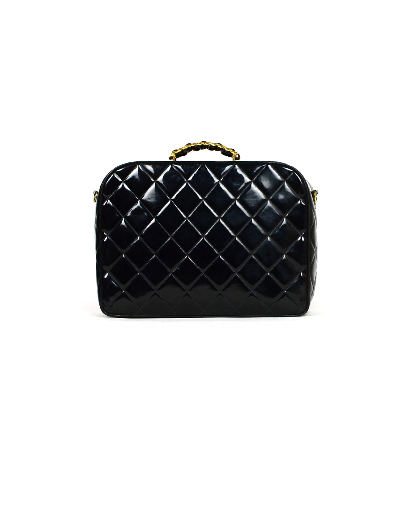 Chanel Black Patent ZIp Around Bag