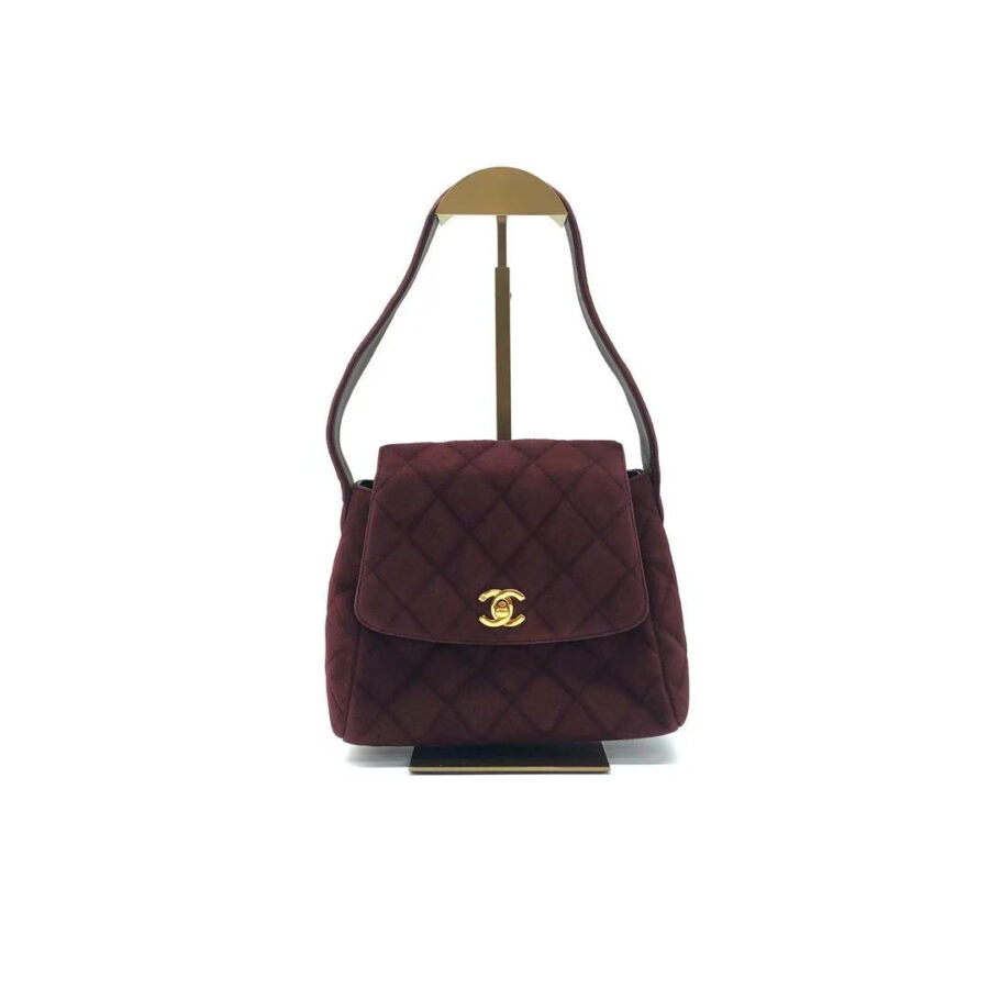 Chanel Kelly Mini Leather Suede Burgundy Handbag | Studio Nafay