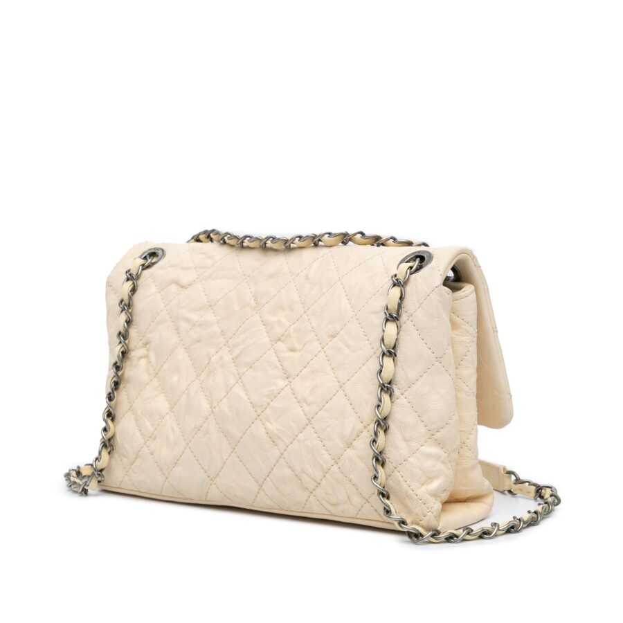 White Chanel CC Quilted Calfskin Aged Shoulder Bag | Studio Nafay