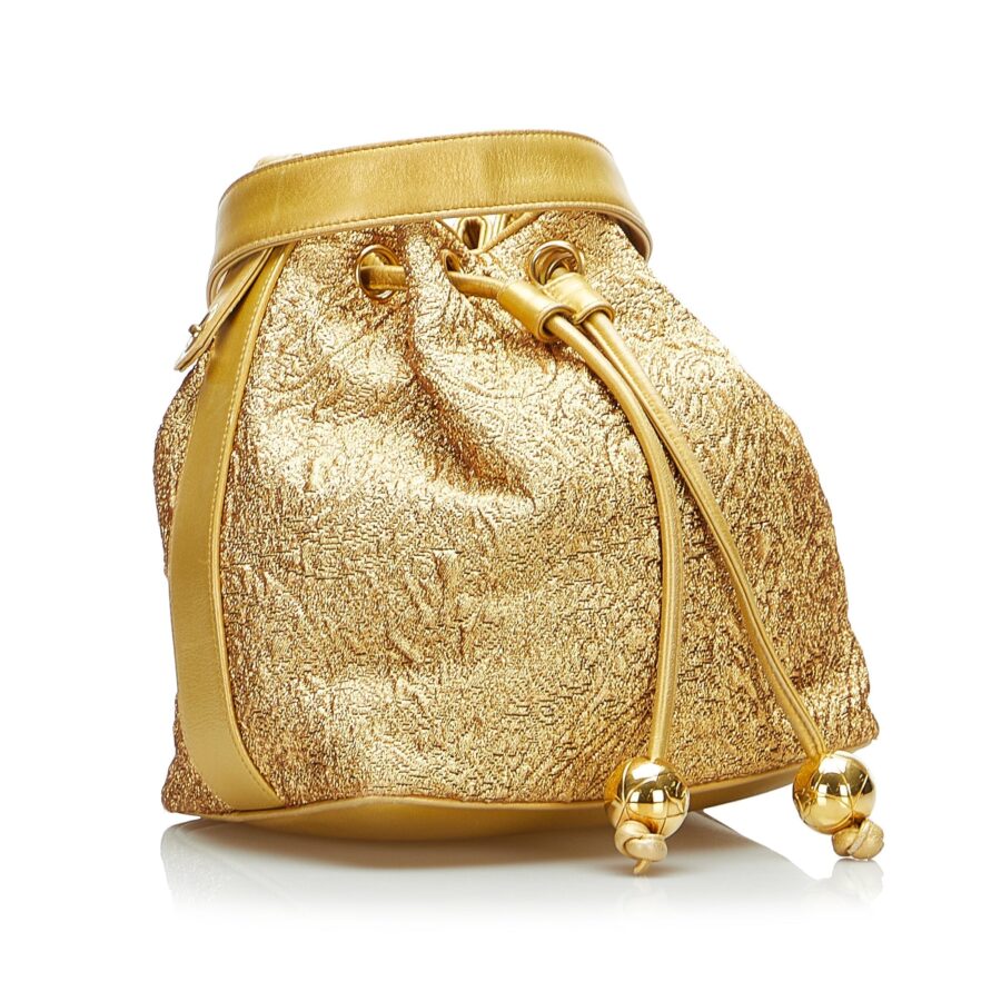 Gold Chanel Brocade Bucket Bag | Studio Nafay