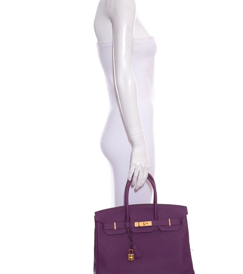 Hermes2012 Anemone 35cm Togo Birkin Handbag W/ Gold HW | Studio Nafay