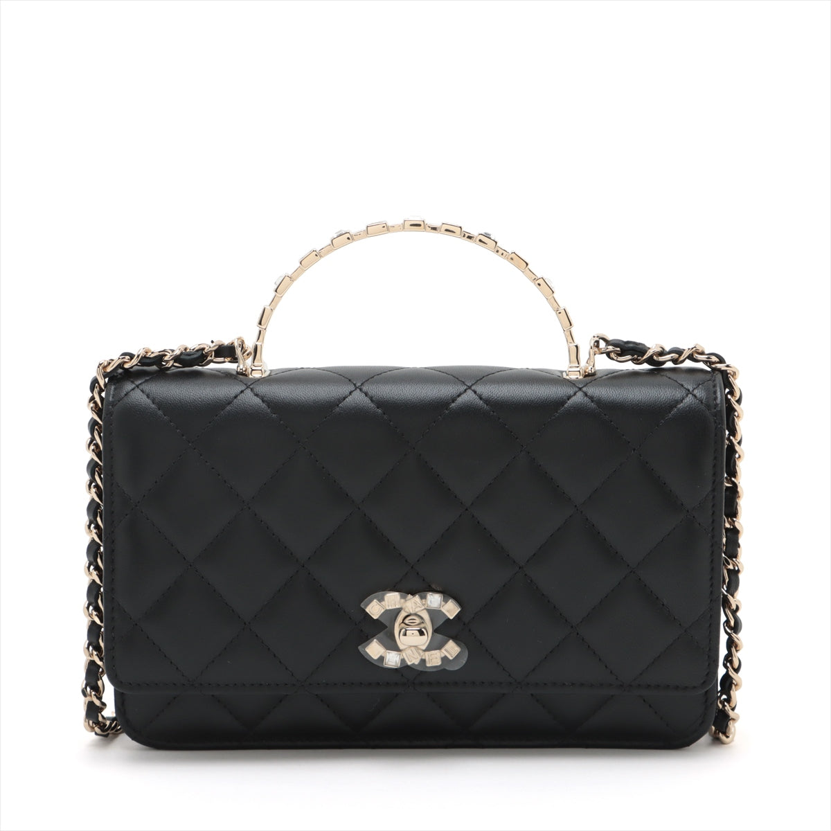 Chanel Lambskin Black Elegant Handbag 2