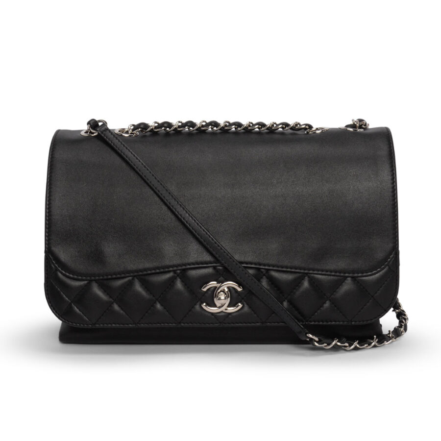 Chanel Black Lambskin Medium Tramezzo Bag | Studio Nafay