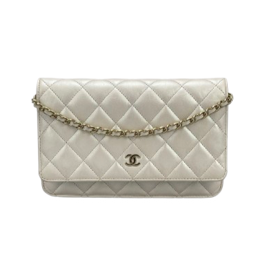Chanel Wallet on Chain Bag Quilted Iridescent Lambskin Crossbody | Studio Nafay