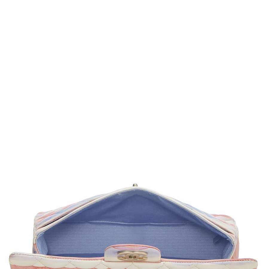 Chl, Multicolor Lambskin Watercolor Classic Double Flap Medium, Multi | Studio Nafay