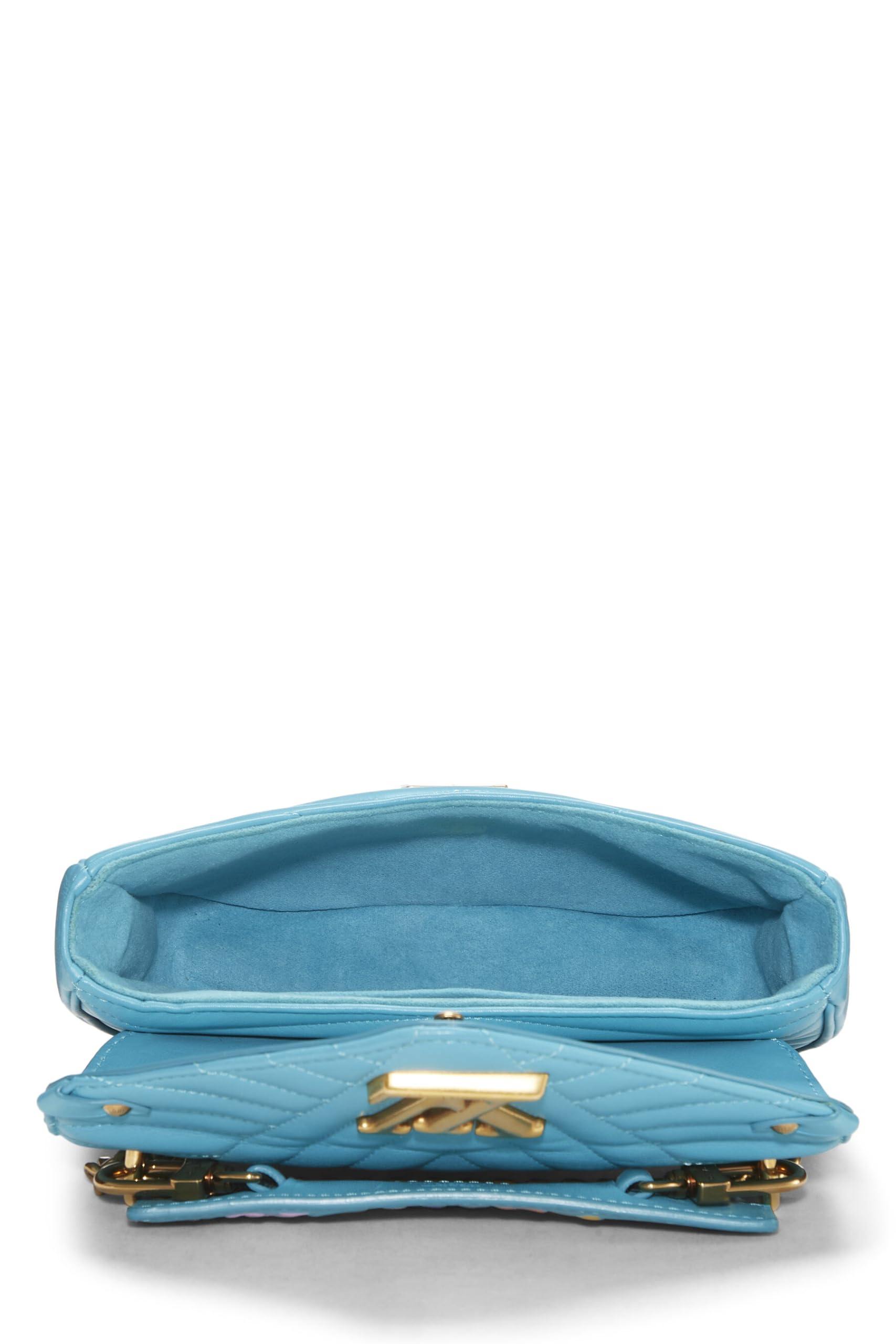 Louis Vuitton, Blue Calfskin Patches New Wave Shoulder Bag, Blue