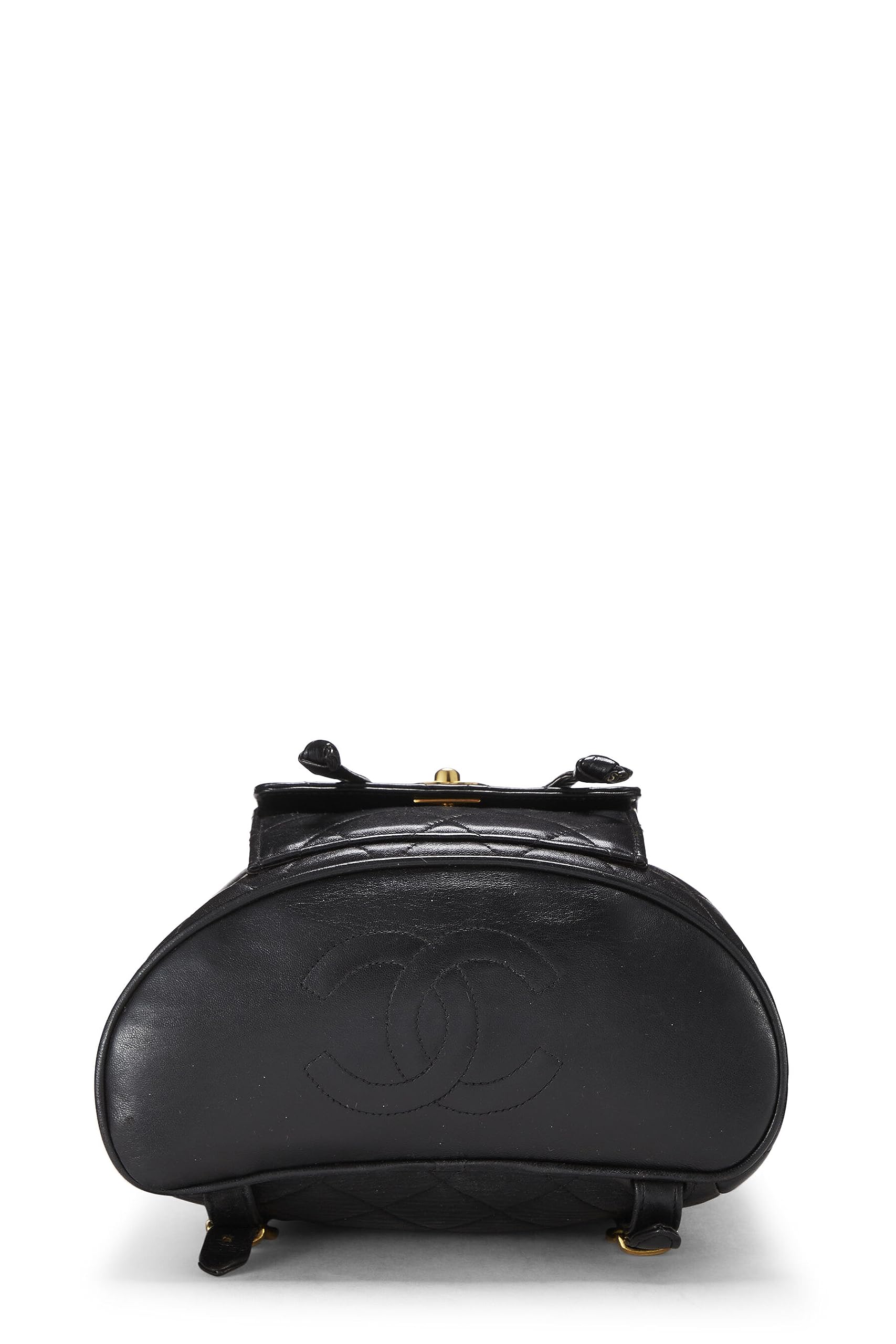 Chl, Black Quilted Lambskin ‘CC’ Classic Backpack Medium, Black