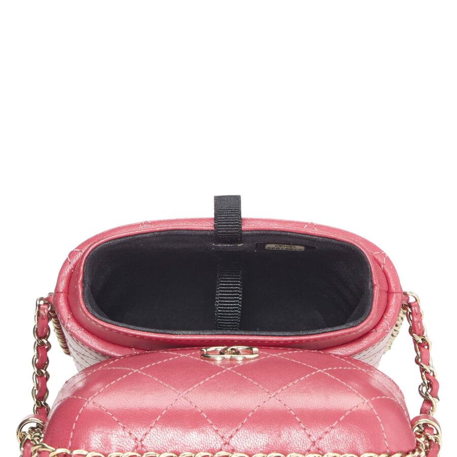 Chl, Pink Calfskin Crossbody Chain Phone Holder, Pink | Studio Nafay