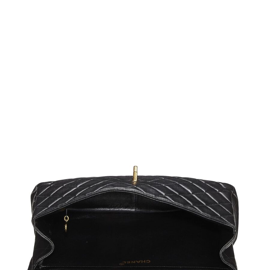 Chl, Black Quilted Lambskin Double Sided Classic Flap Jumbo, Black | Studio Nafay