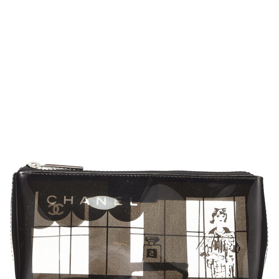 Chanel, Clear & Black Vinyl Chanel Maison Pouch, Black | Studio Nafay