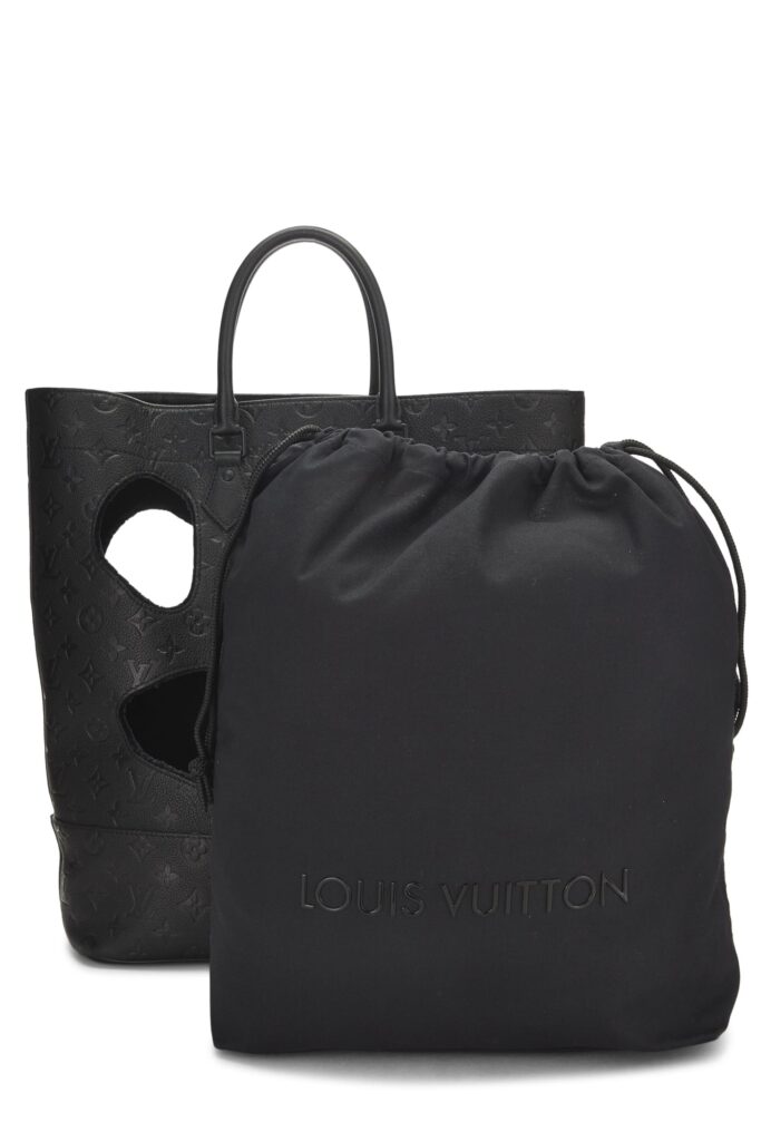 Louis Vuitton, COMME DES GARÇONS x Louis Vuitton Black Monogram Empreinte Bag with Holes, Black - Product Image 2