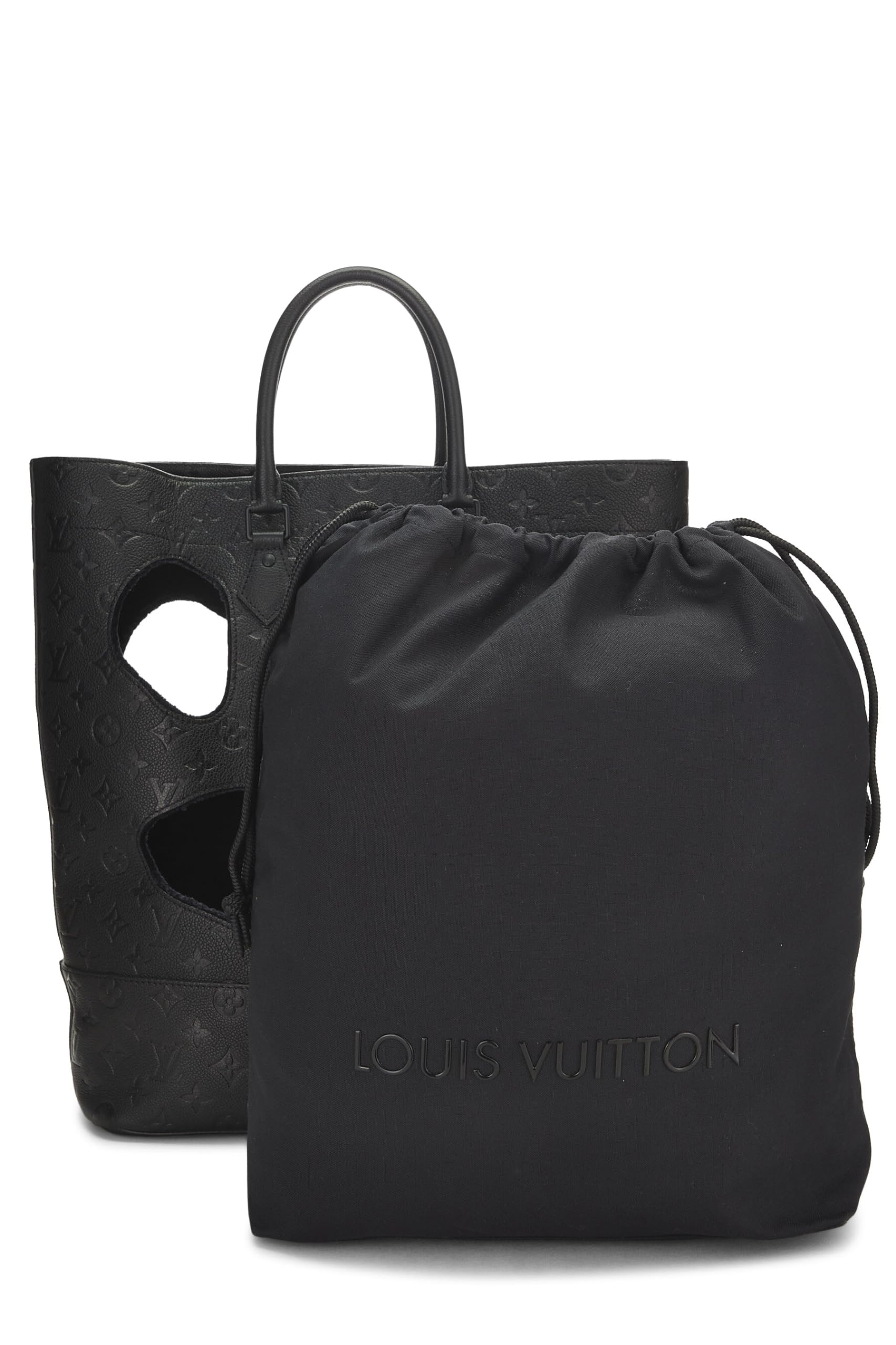 Louis Vuitton, COMME DES GARÇONS x Louis Vuitton Black Monogram Empreinte Bag with Holes, Black
