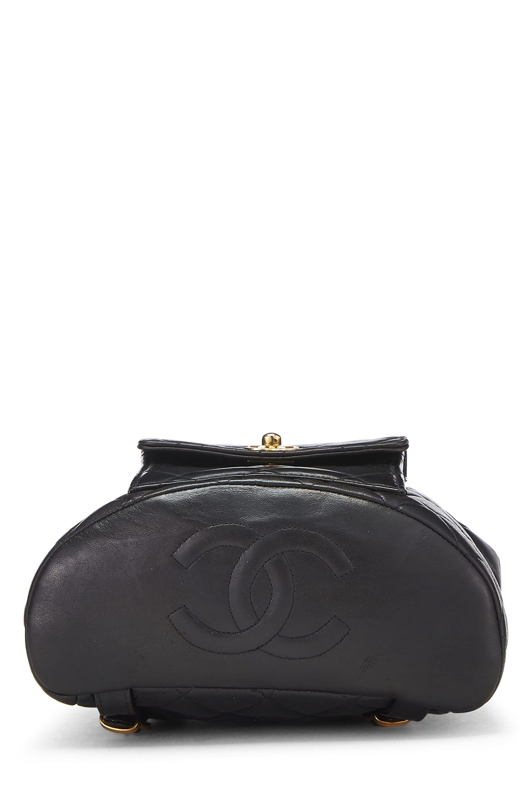 Chl, Black Quilted Lambskin ‘CC’ Classic Backpack Small, Black