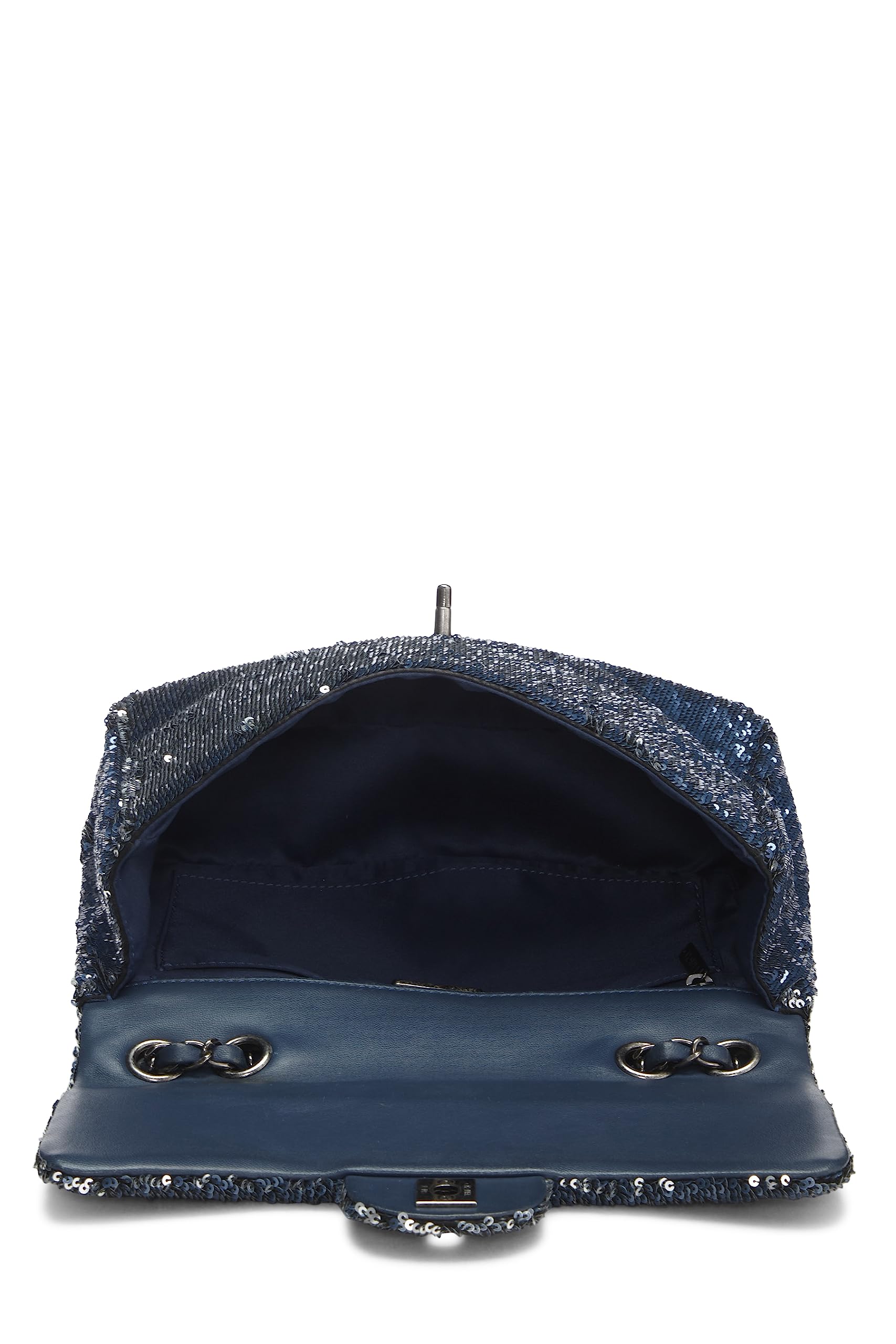 Chl, Paris-Cuba Navy Sequin Classic Flap Bag Medium, Navy