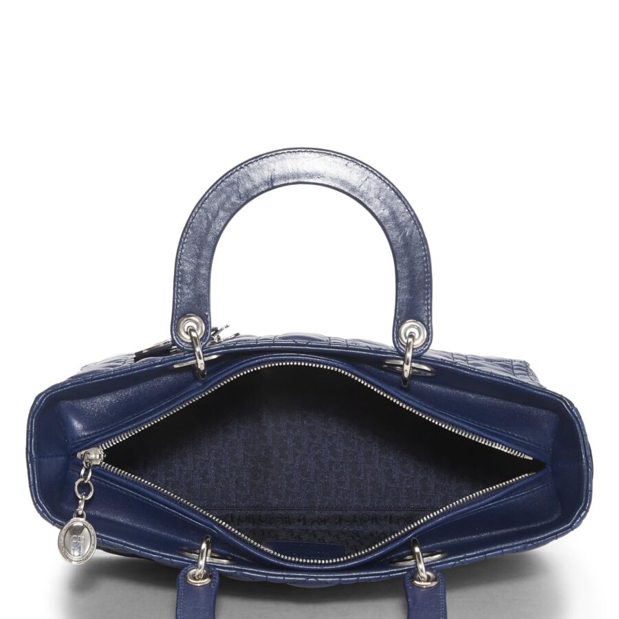 Dior, Blue Cannage Quilted Lambskin Lady Dior Large, Blue | Studio Nafay