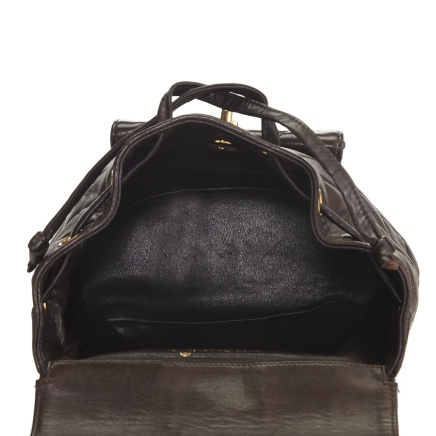 Chl, Brown Quilted Lambskin 'CC' Classic Backpack Small, Brown | Studio Nafay