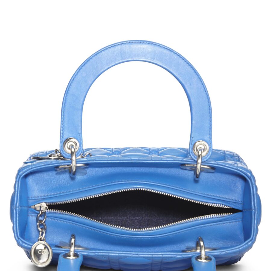 Dior, Blue Cannage Quilted Lambskin Lady Dior Medium, Blue | Studio Nafay