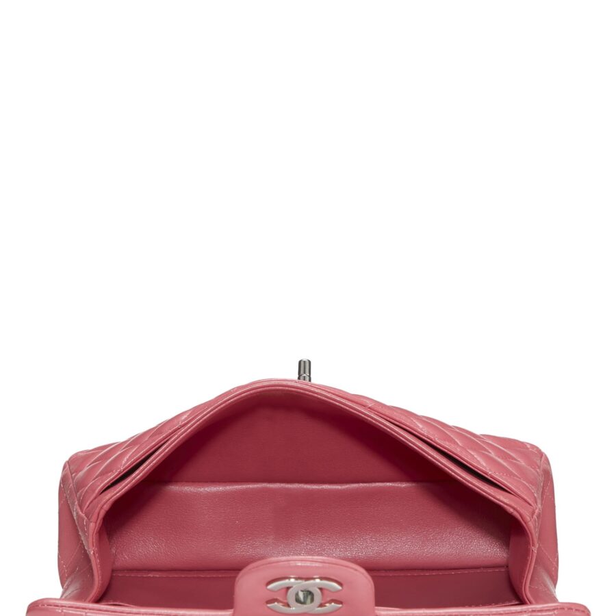 Chl, Pink Quilted Lambskin Classic Double Flap Small, Pink | Studio Nafay